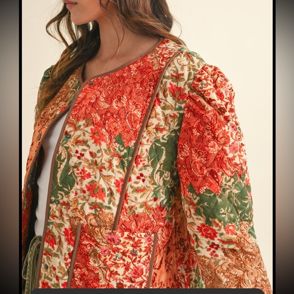 Fall Inspiration Patchwork Quilted Jacket NWT - image 6